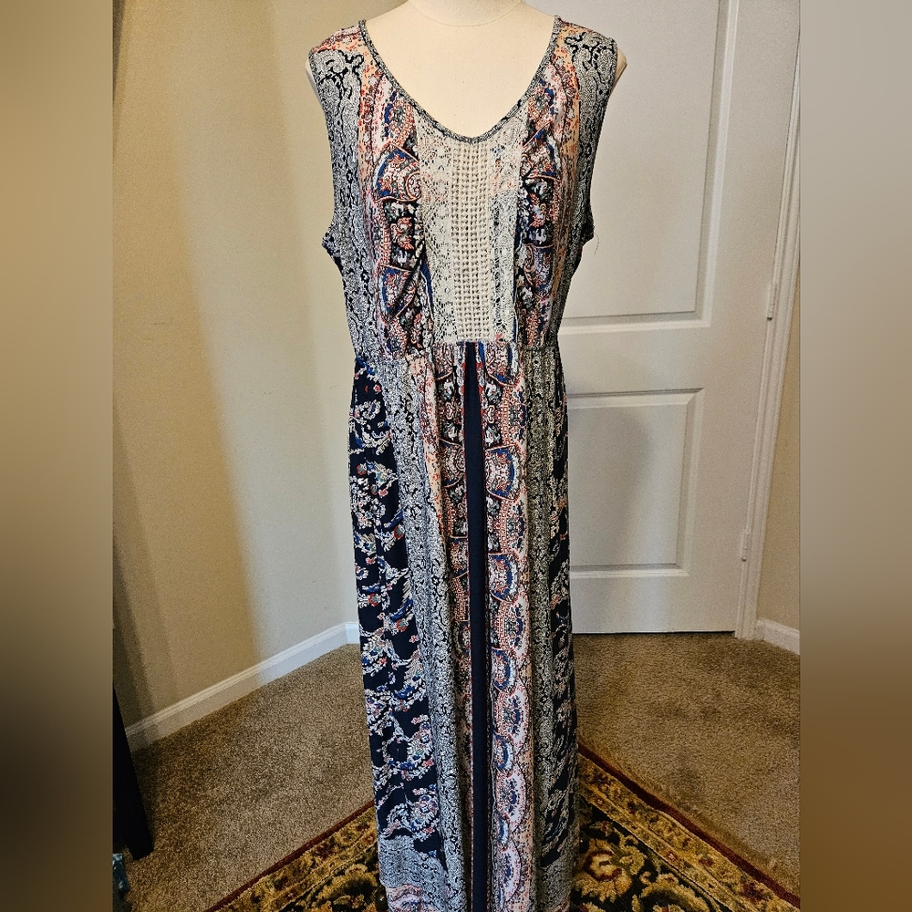One World Boho Long Dress Large